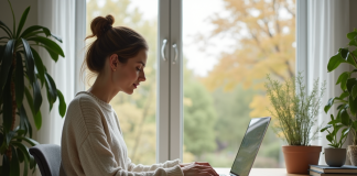 Stockage de fichiers dans le cloud : astuces et conseils essentiels pour bien gérer vos données ! Femme en bureau moderne organisant ses dossiers numériques