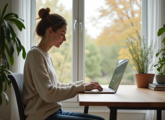 Stockage de fichiers dans le cloud : astuces et conseils essentiels pour bien gérer vos données ! Femme en bureau moderne organisant ses dossiers numériques