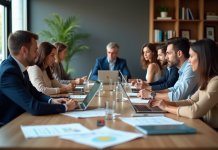 Formation bureautique : tout savoir sur cette formation essentielle en entreprise Groupe de professionnels en réunion dans un bureau moderne