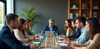 Formation bureautique : tout savoir sur cette formation essentielle en entreprise Groupe de professionnels en réunion dans un bureau moderne