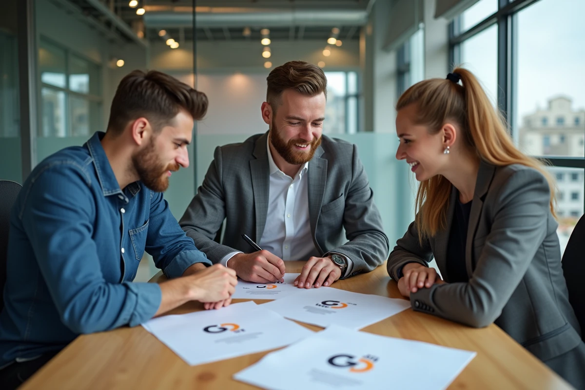 Groupe de jeunes adultes collaborant autour d