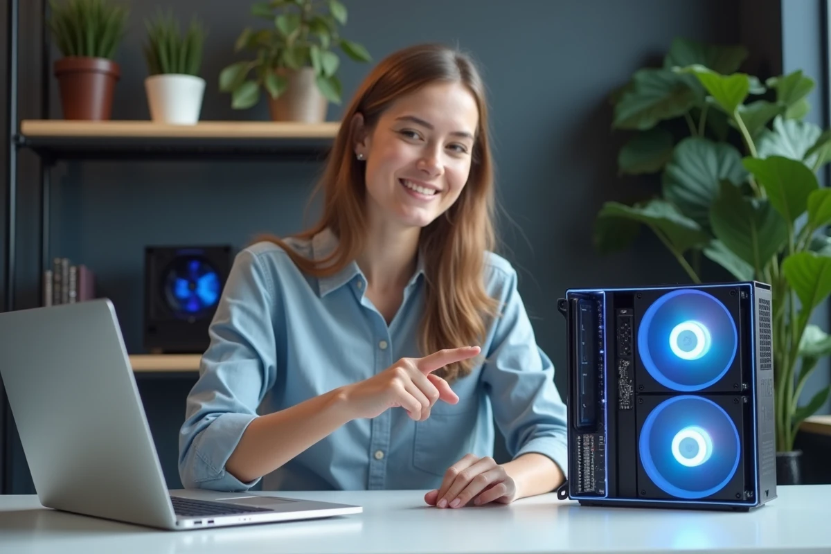 Femme critique hardware montrant le refroidisseur Liquid Freezer